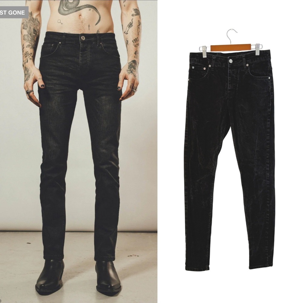 OTHERUK Slim Jeans Vintage Black‎ Denim Menswear Inspired Size 28